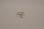 Silver tone marquise-cut solitaire ring