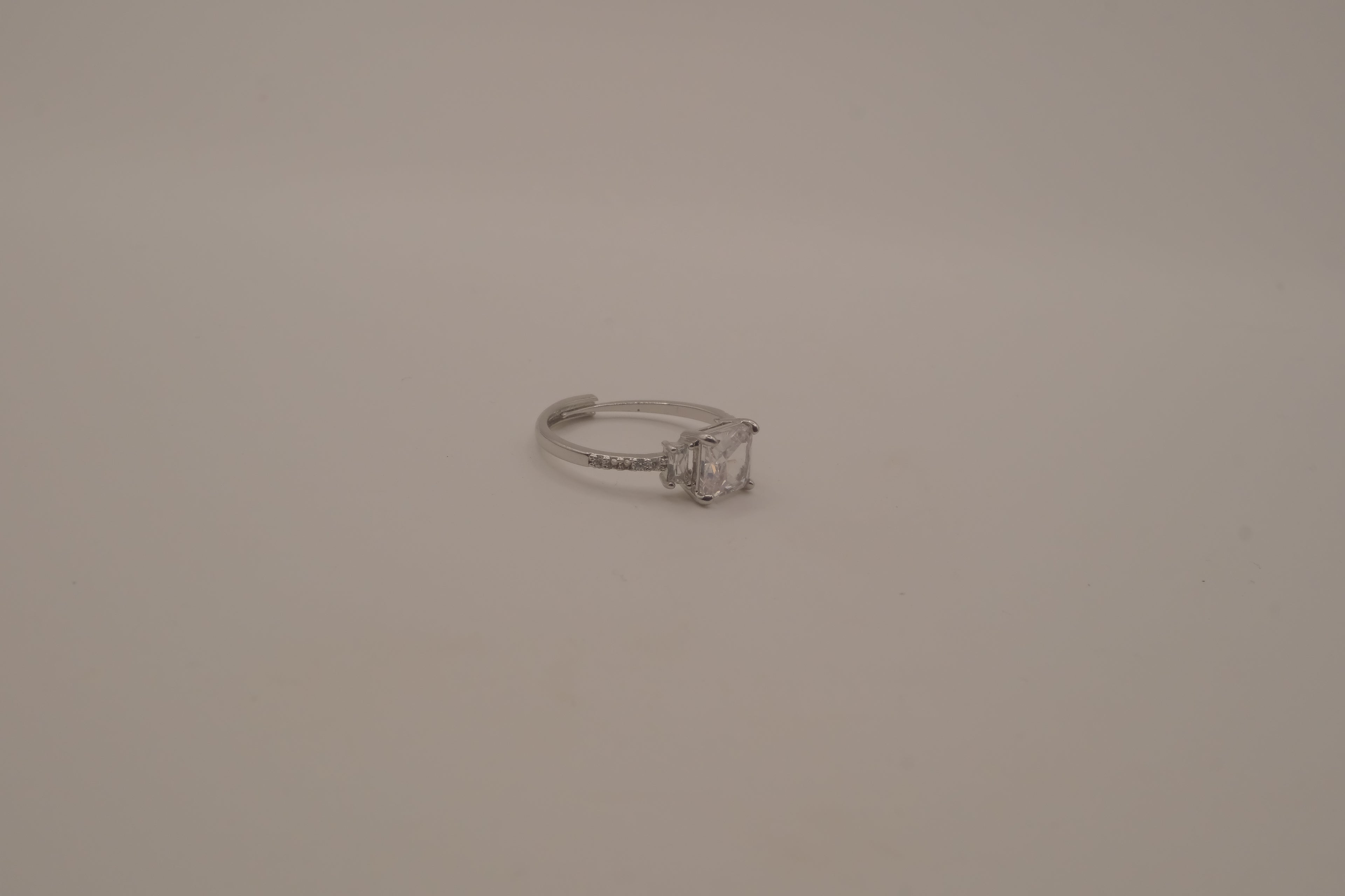Elegant three-stone engagement-style ring