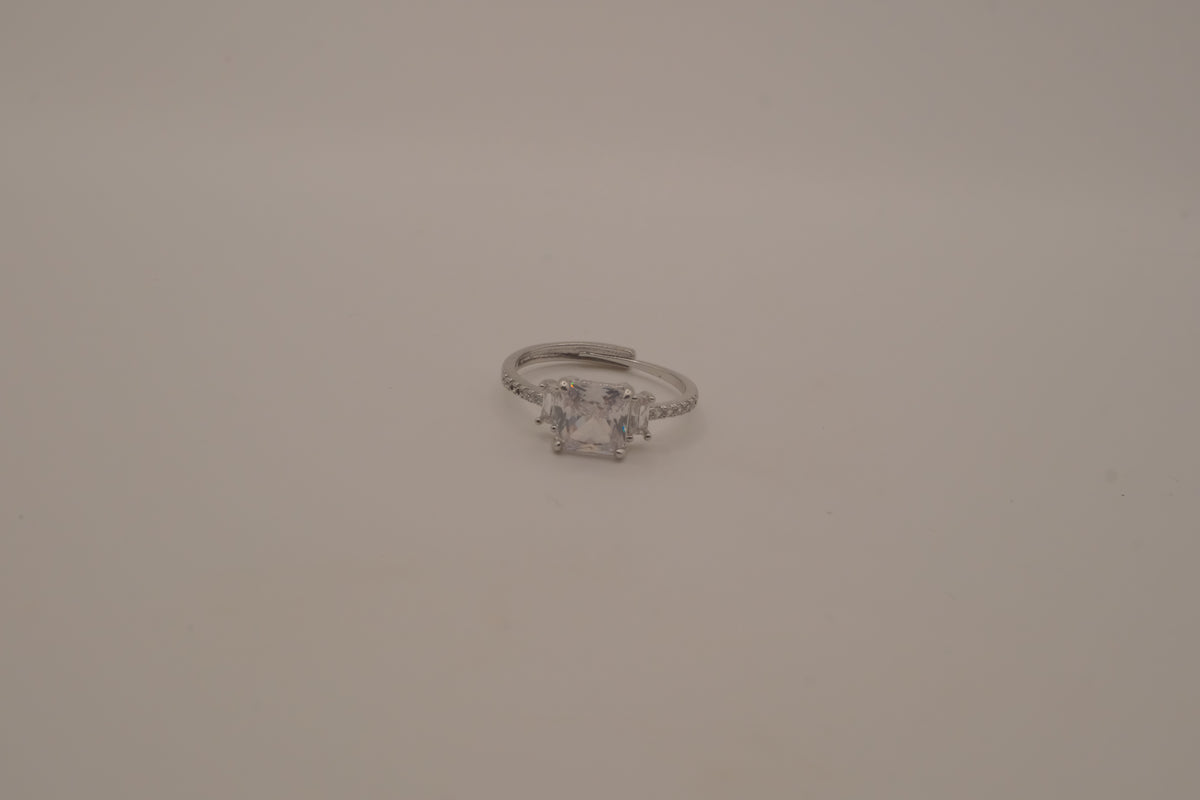 Elegant three-stone engagement-style ring