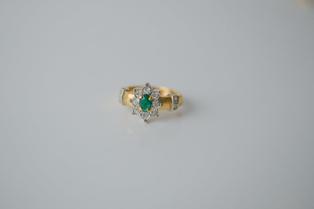 Vintage Gold Cluster Crystal Ring