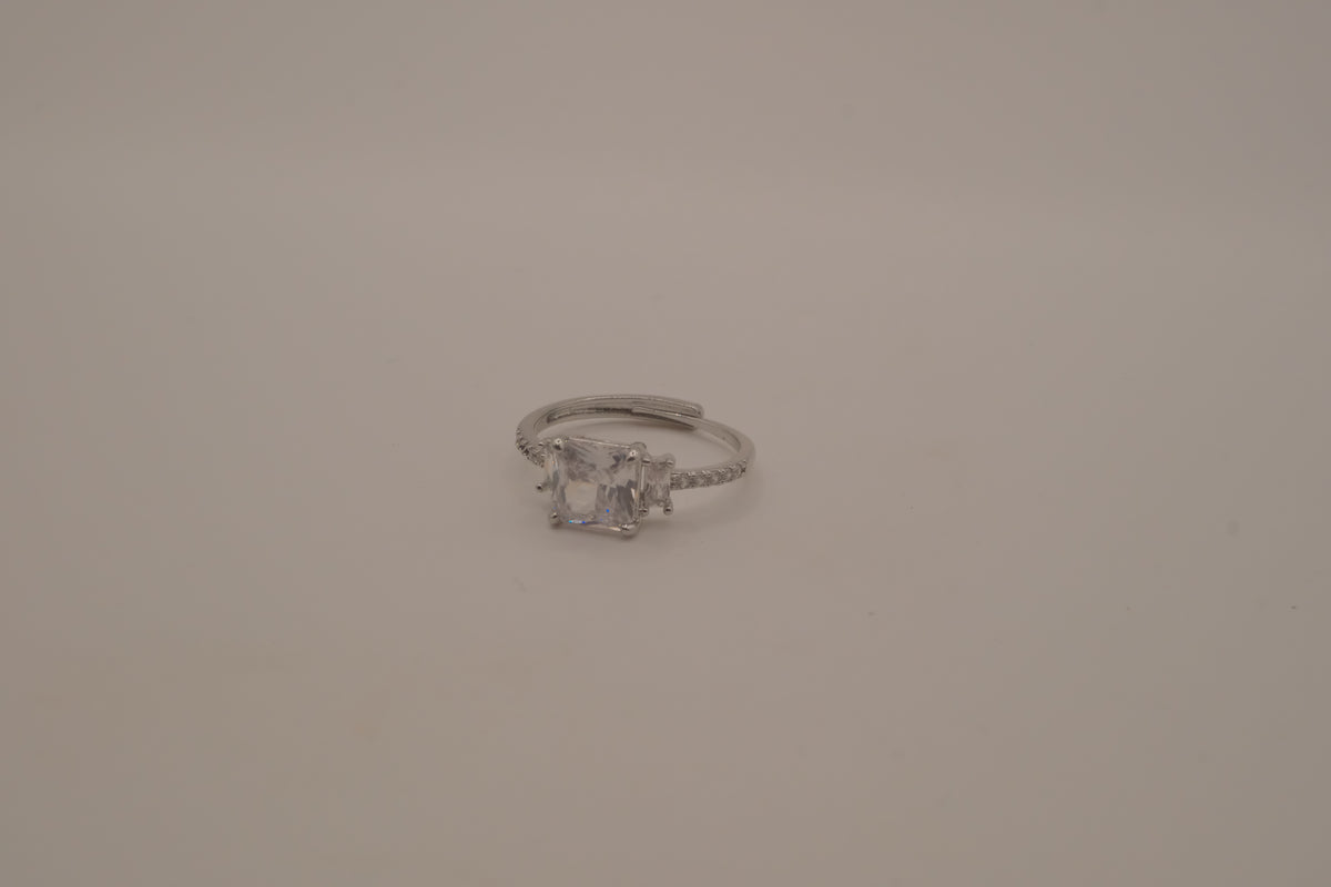Elegant three-stone engagement-style ring