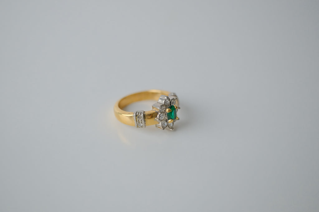 Vintage Gold Cluster Crystal Ring