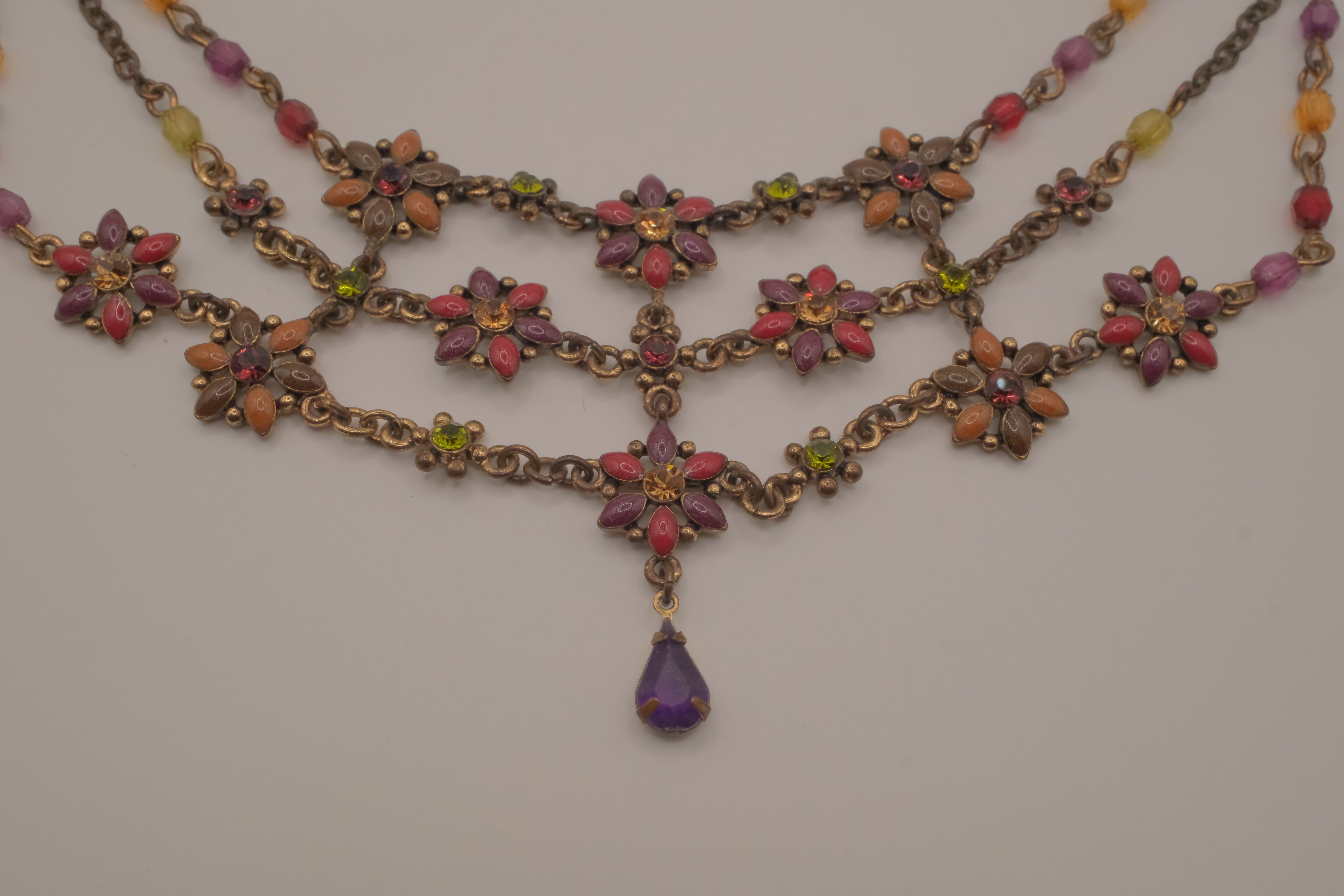 Vintage Avon multi-strand floral bib necklace