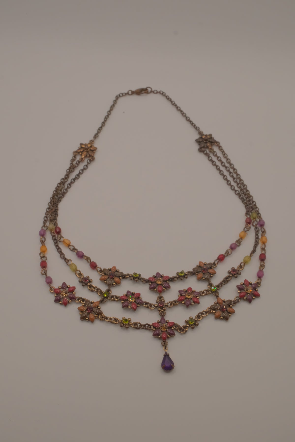 Vintage Avon multi-strand floral bib necklace