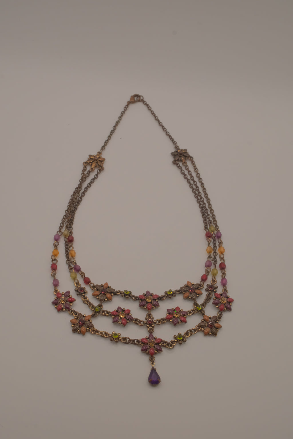 Vintage Avon multi-strand floral bib necklace