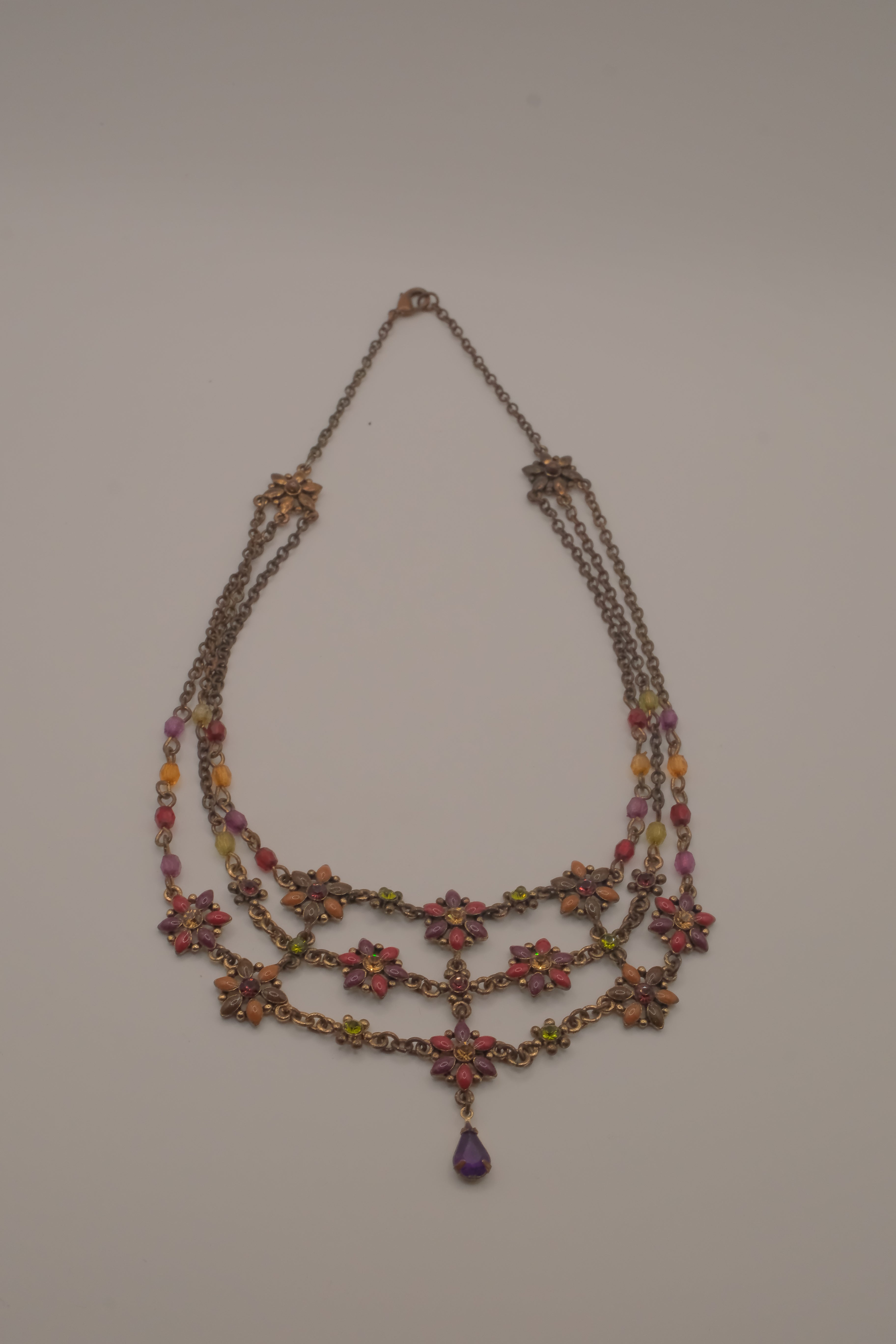 Vintage Avon multi-strand floral bib necklace