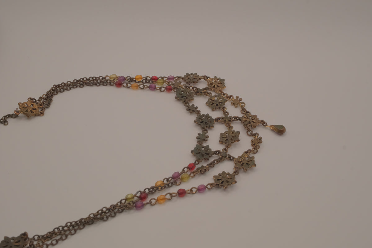 Vintage Avon multi-strand floral bib necklace