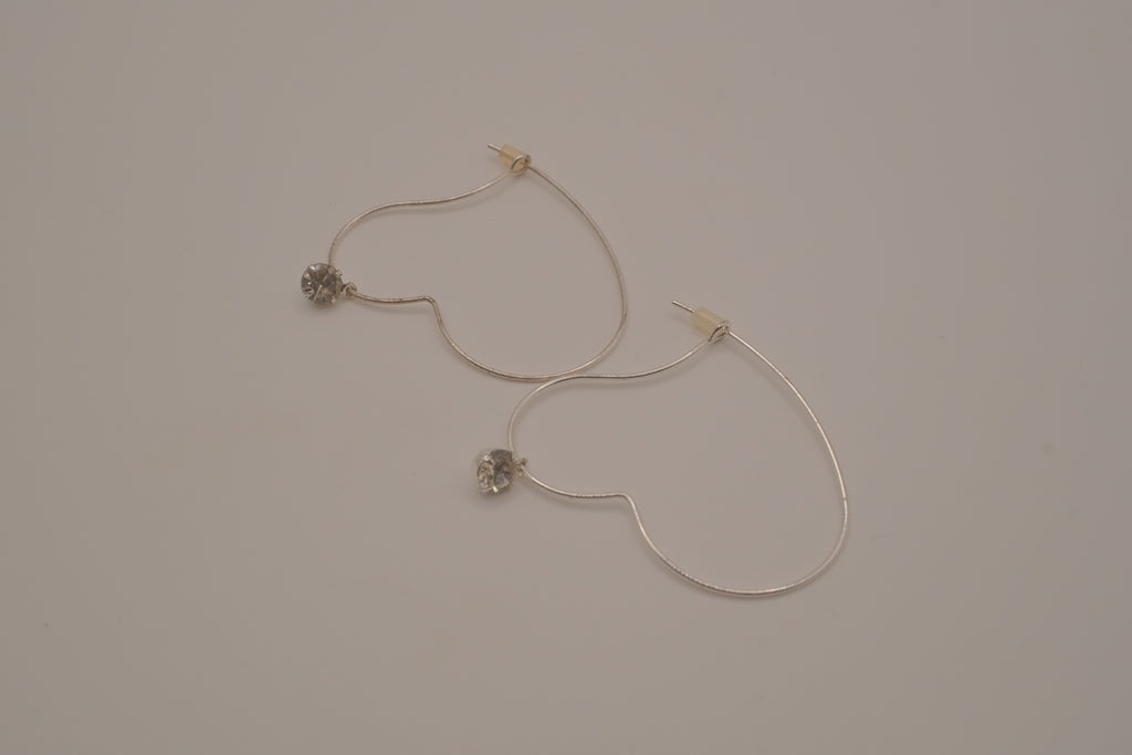 Vintage Avon silver-tone heart hoop earrings