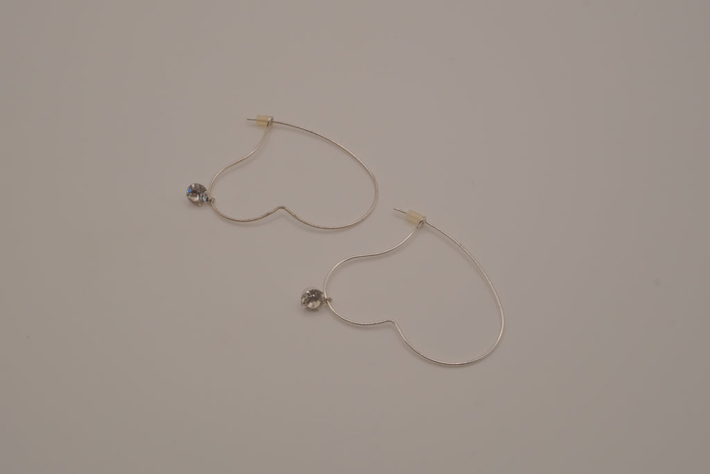 Vintage Avon silver-tone heart hoop earrings