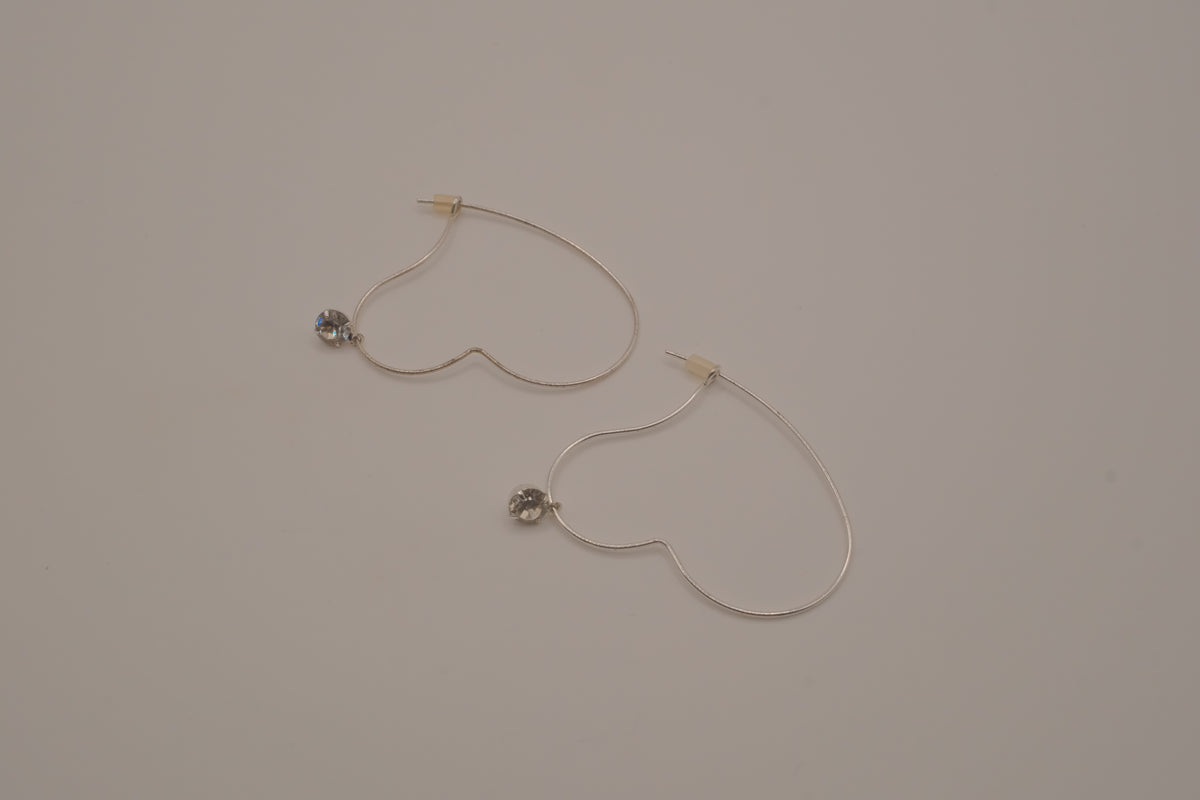 Vintage Avon silver-tone heart hoop earrings
