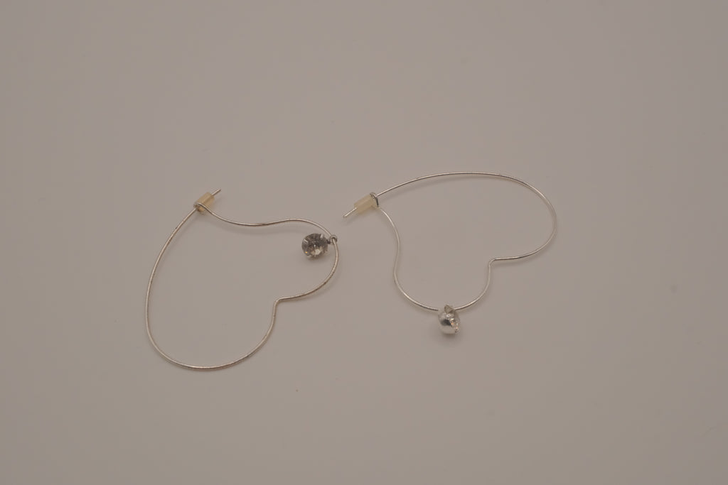 Vintage Avon silver-tone heart hoop earrings