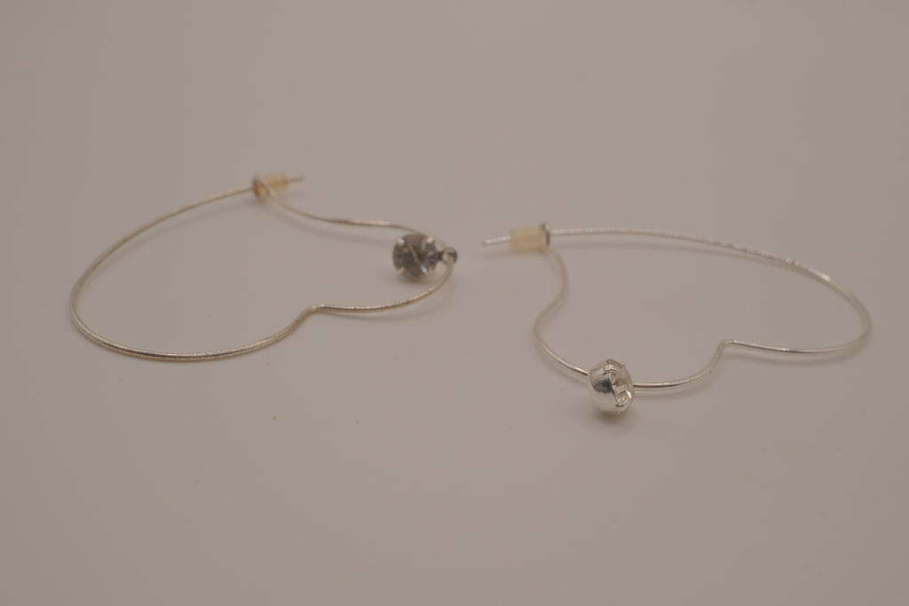 Vintage Avon silver-tone heart hoop earrings