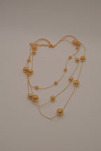 Vintage Avon Triple Strand Filigree Ball Necklace