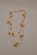 Vintage Avon Triple Strand Filigree Ball Necklace