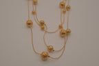 Vintage Avon Triple Strand Filigree Ball Necklace