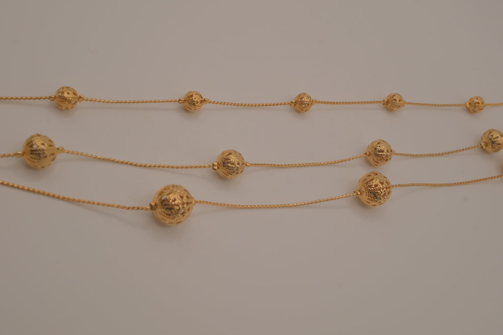 Vintage Avon Triple Strand Filigree Ball Necklace