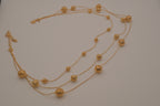 Vintage Avon Triple Strand Filigree Ball Necklace