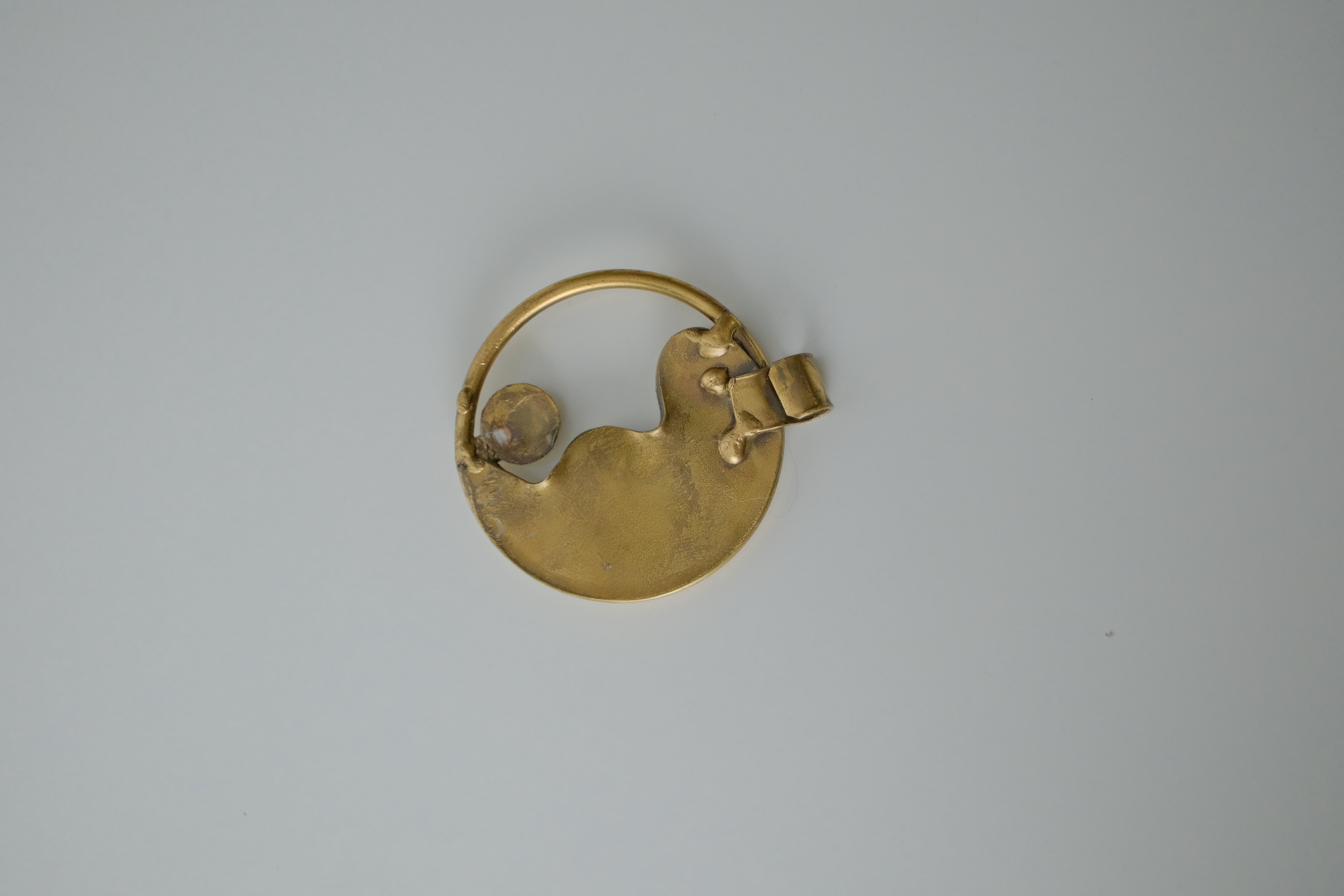 Vintage Abstract Gold Pendant with cabochon turquoise stones