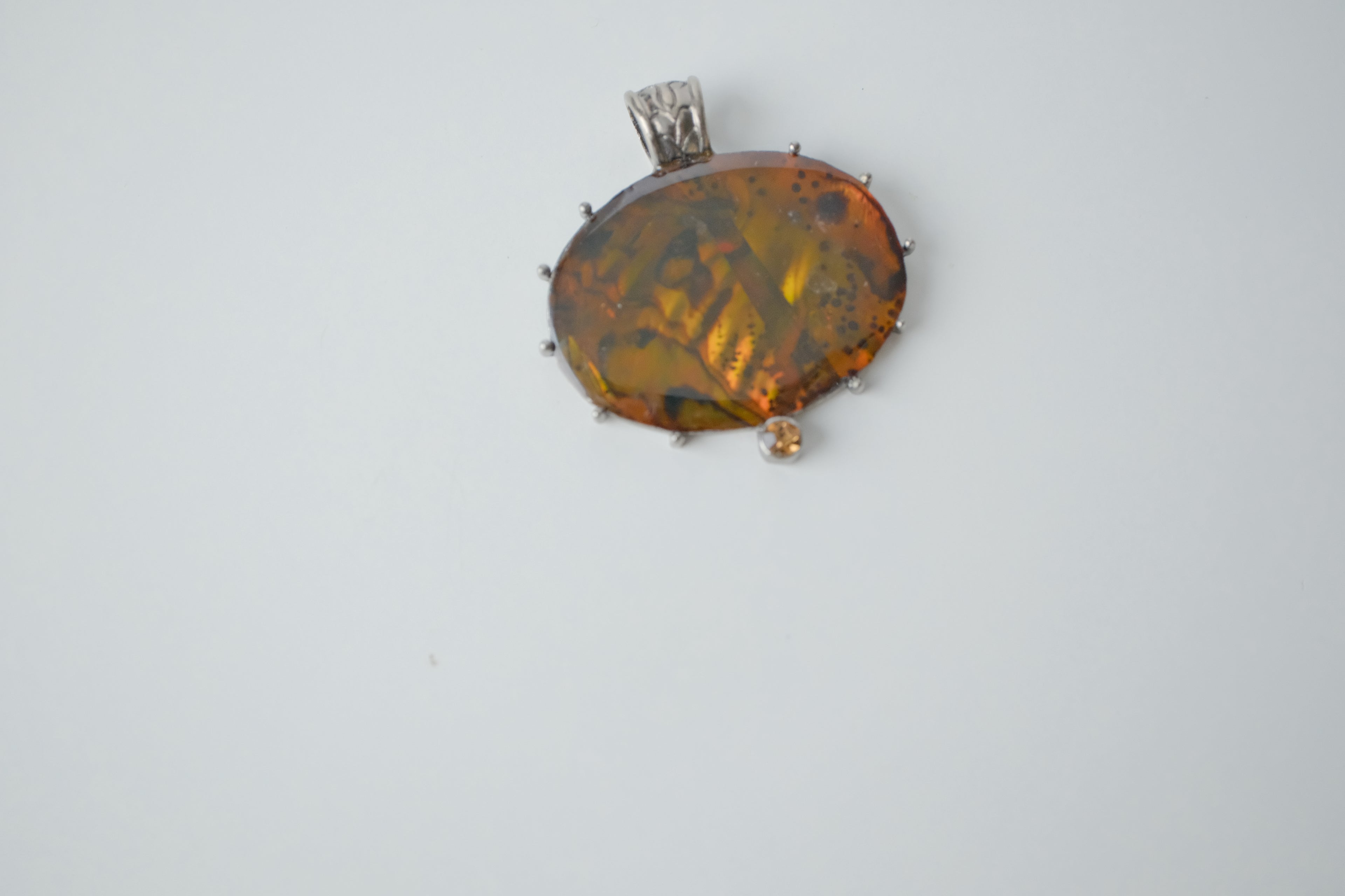 Oval shaped Amber pendant