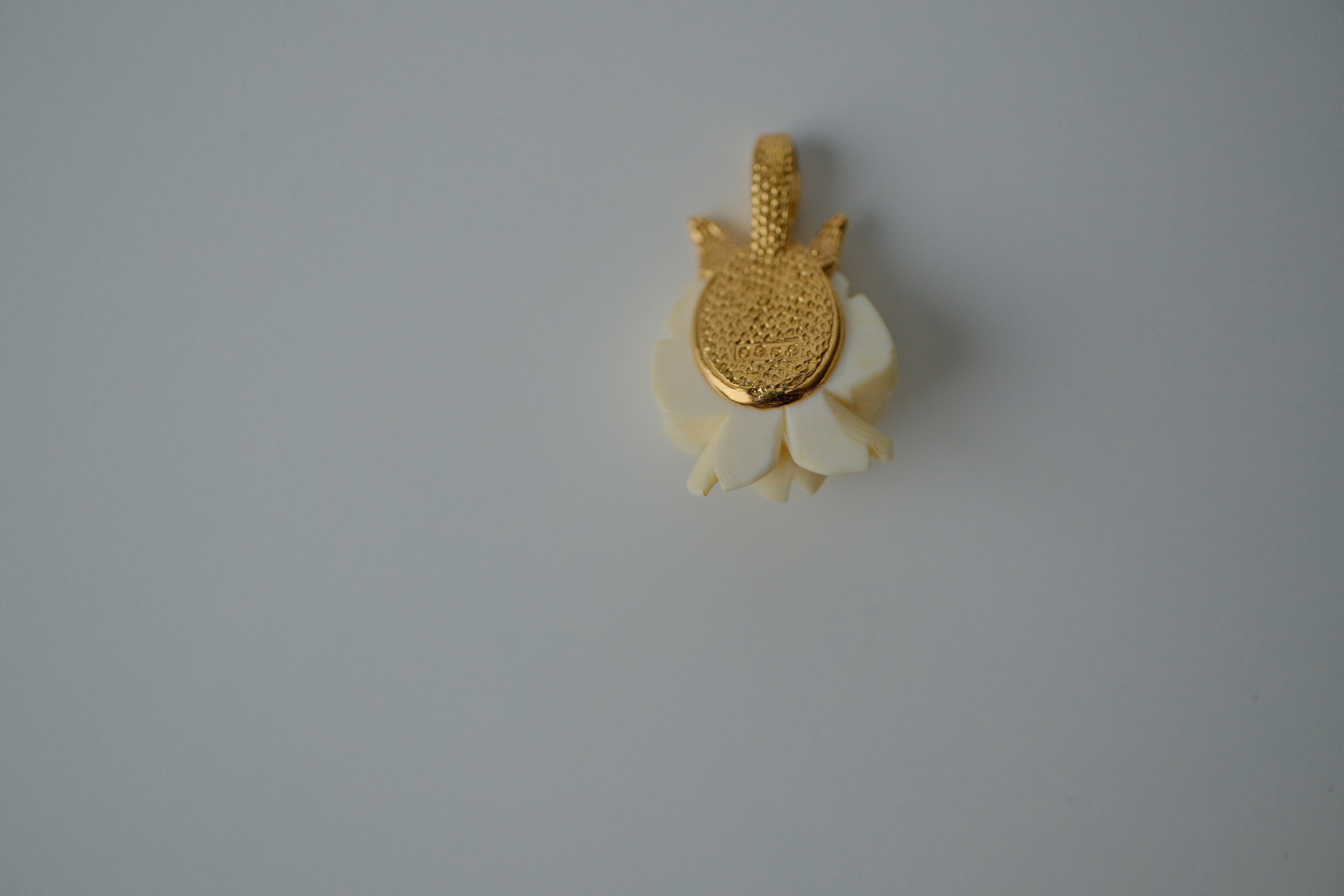 Vintage Ivory Rose Flower pendant