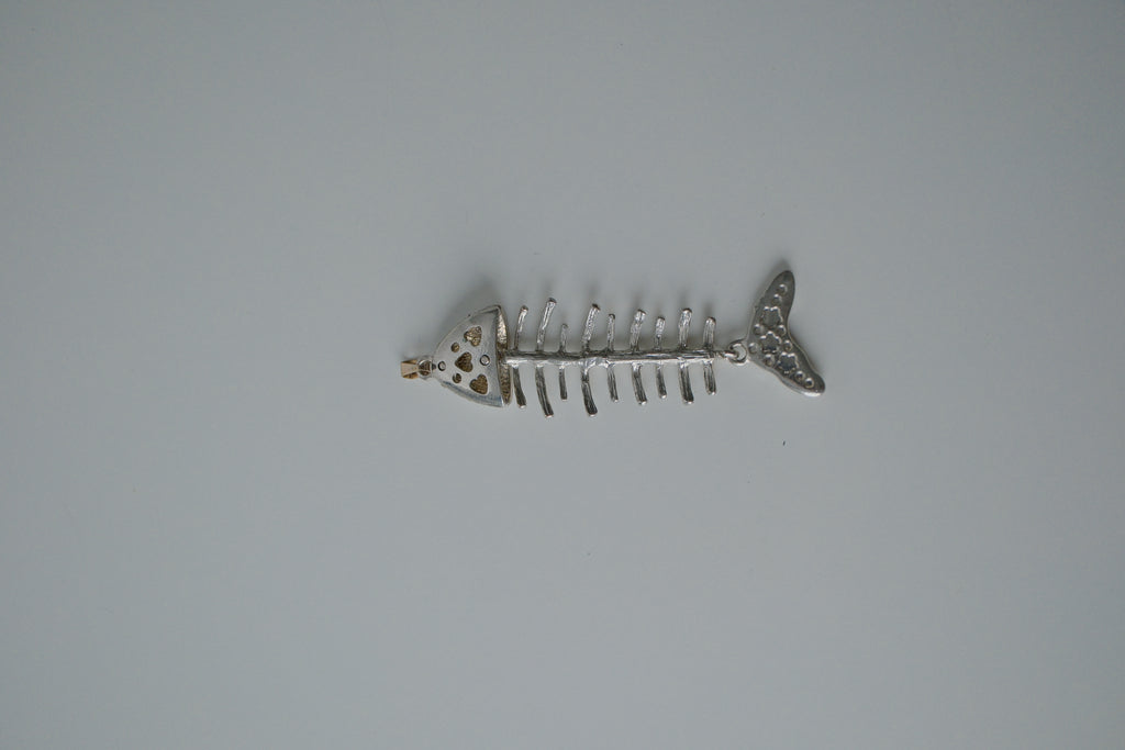 Vintage Articulated Fish Bone Pendant