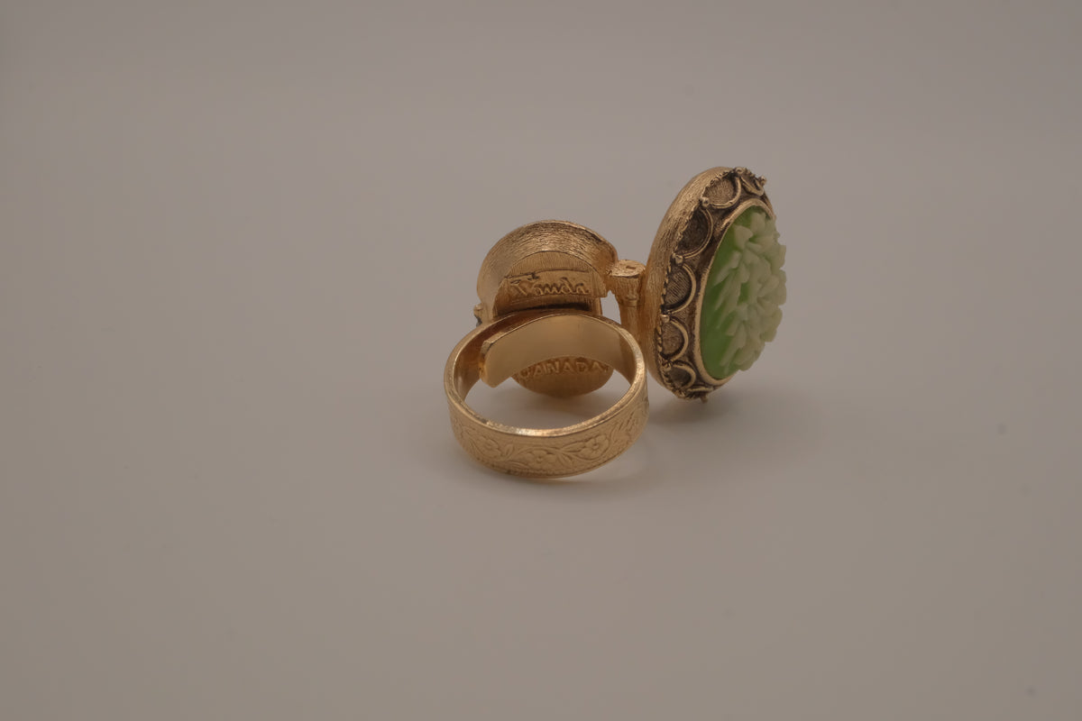 Vintage Vanda perfume locket ring