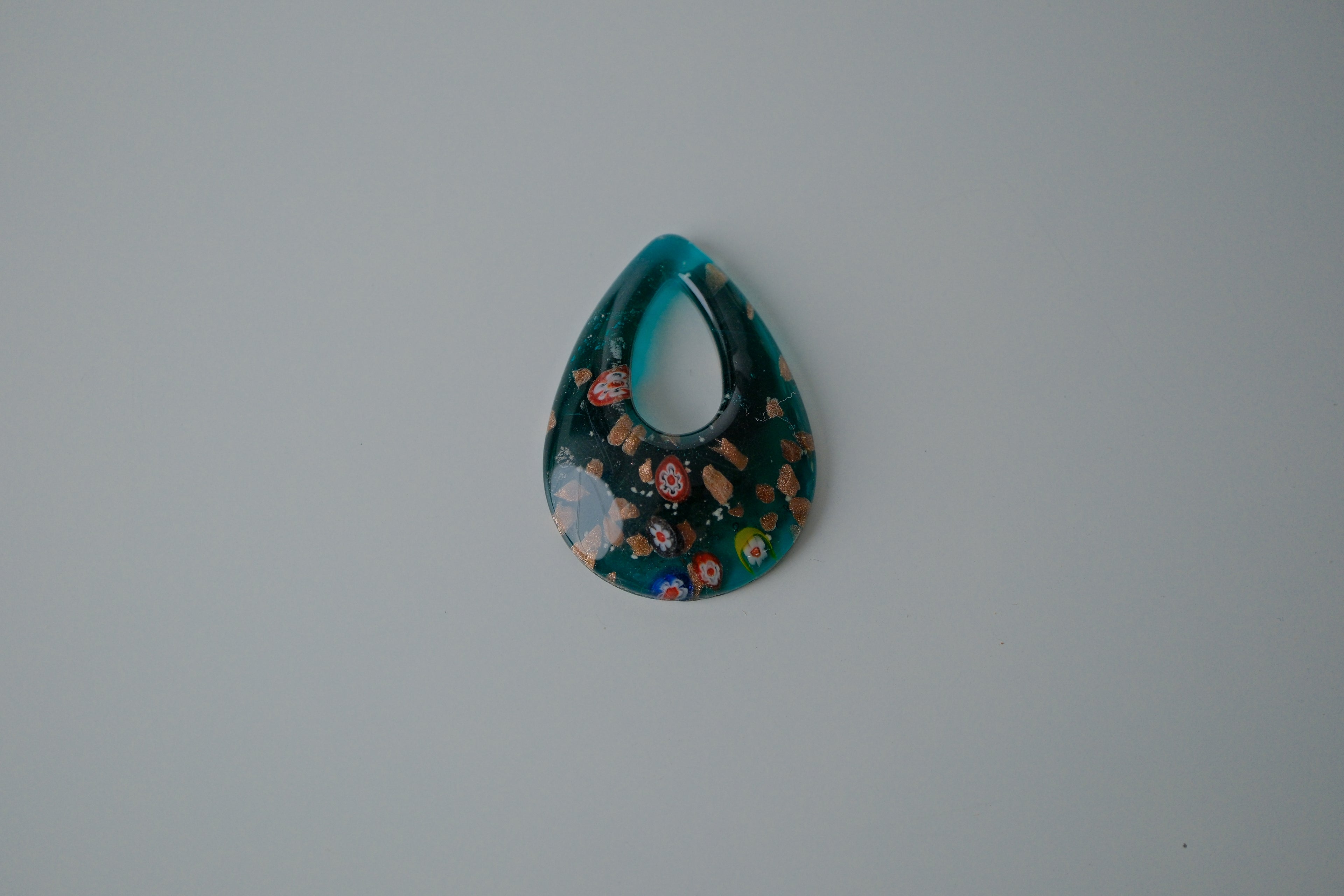 Millefiori Teardrop Sea Murano Glass Pendant
