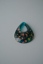 Millefiori Teardrop Sea Murano Glass Pendant