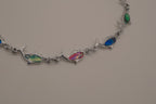 Abalone shell multicolor dolphin link bracelet