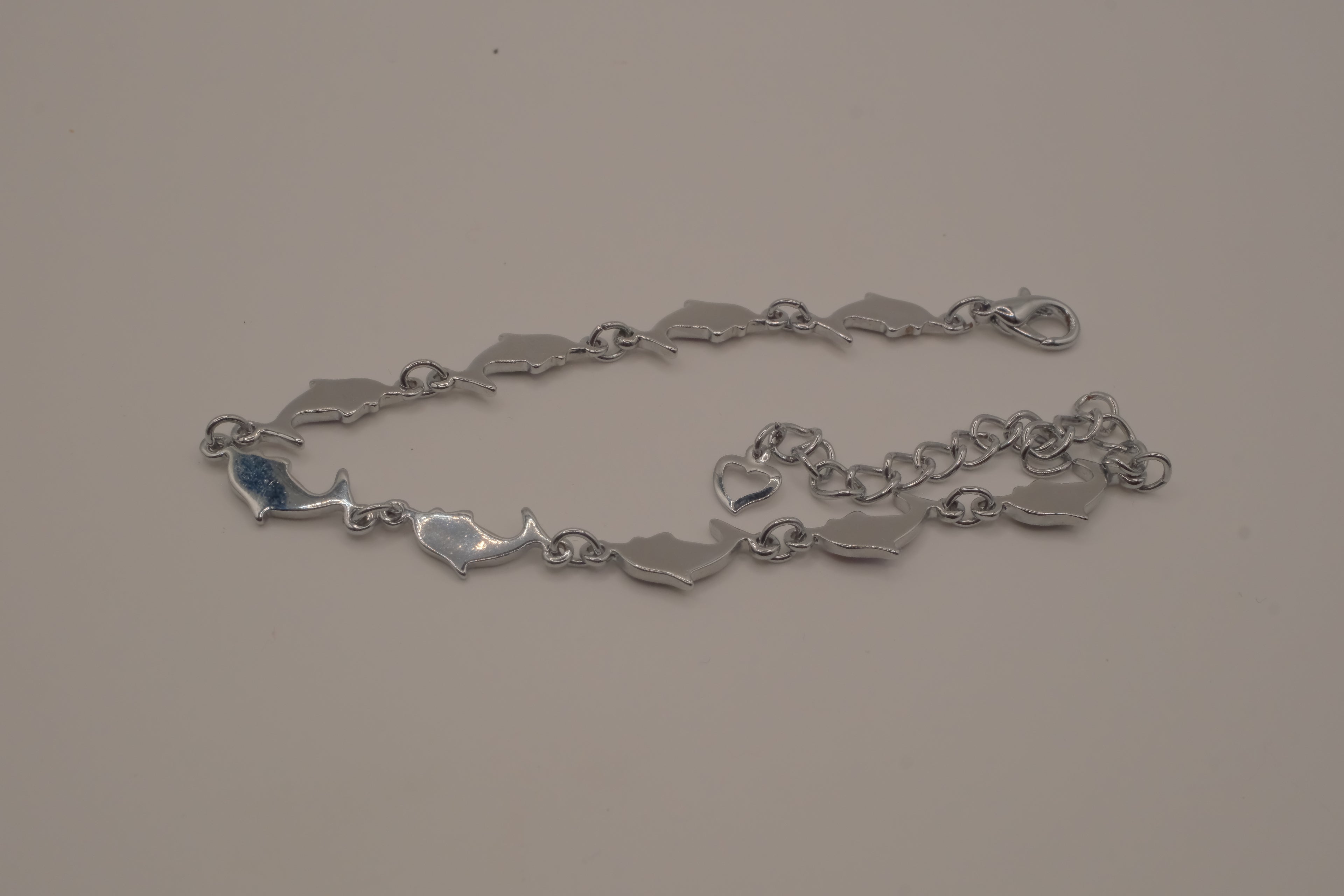 Abalone shell multicolor dolphin link bracelet