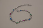Abalone shell multicolor dolphin link bracelet
