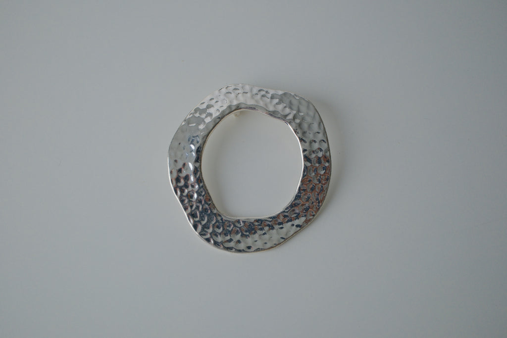 Vintage Silver Tone Hammered Pendant