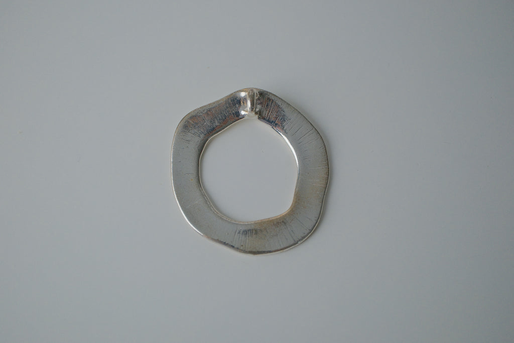 Vintage Silver Tone Hammered Pendant