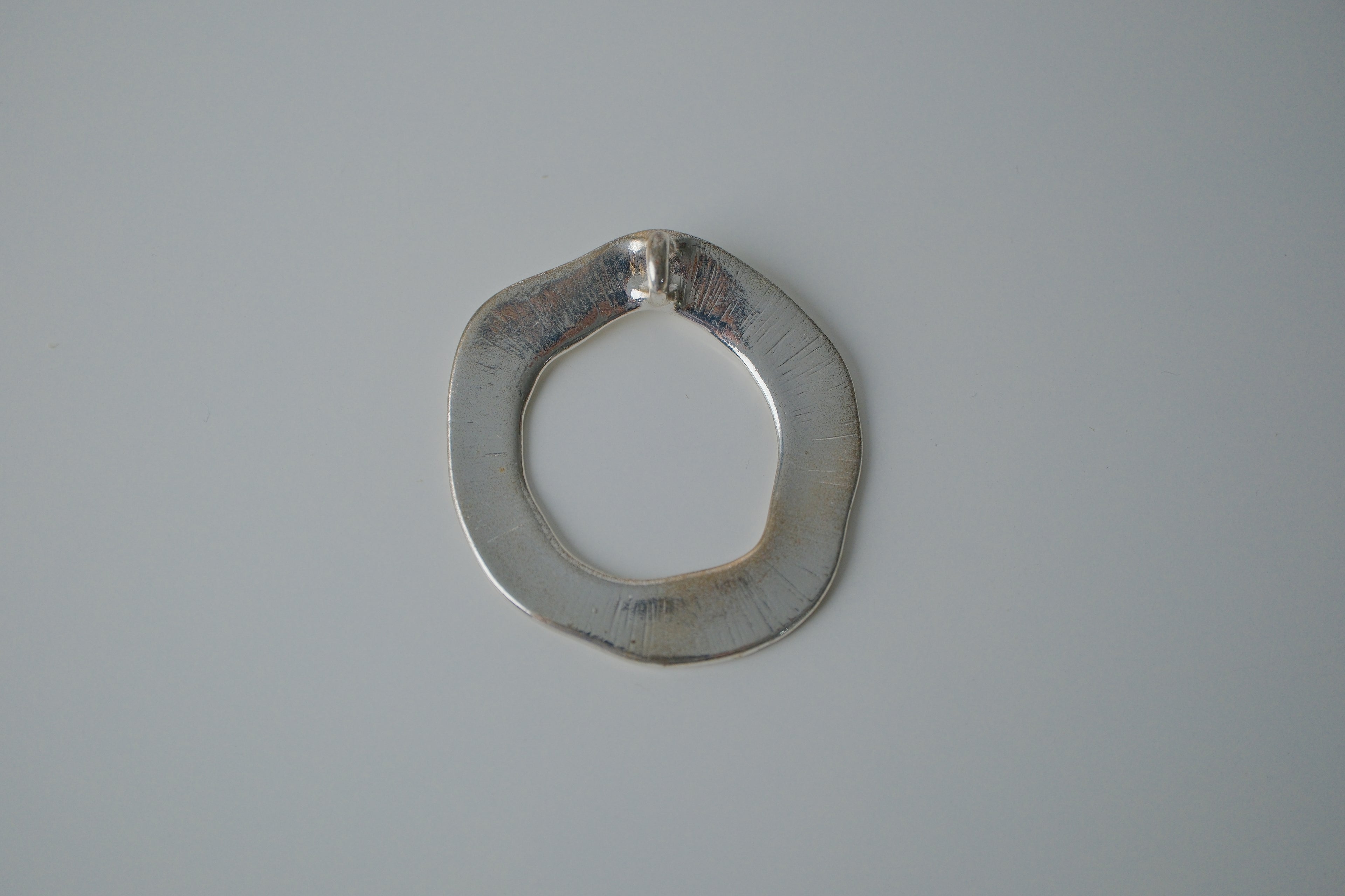 Vintage Silver Tone Hammered Pendant