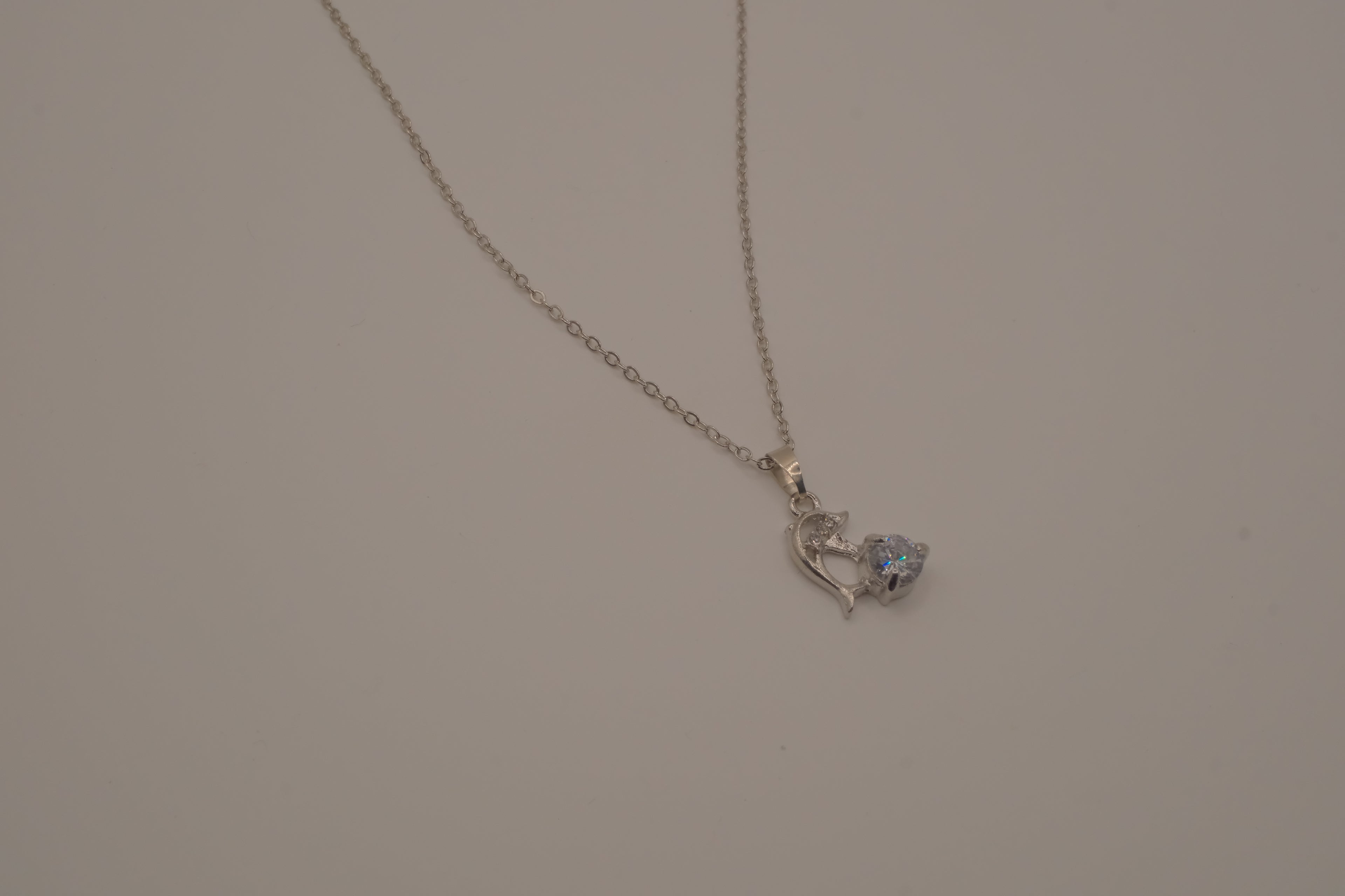 Dolphin sparking stone pendant Necklace