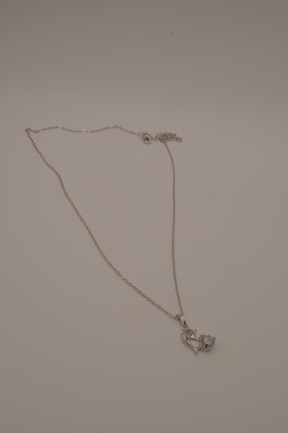 Dolphin sparking stone pendant Necklace