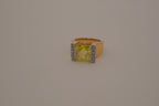 Vintage Gold Plated Sterling Silver Citrine and Rhinestones Ring&nbsp;