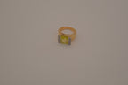 Vintage Gold Plated Sterling Silver Citrine and Rhinestones Ring&nbsp;