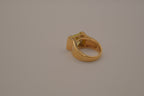 Vintage Gold Plated Sterling Silver Citrine and Rhinestones Ring&nbsp;