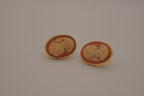 Vintage classic oval cameo clip on earrings