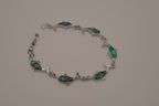 Vintage Green Abalone shell inlay dolphin link bracelet&nbsp;