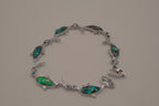 Vintage Green Abalone shell inlay dolphin link bracelet&nbsp;