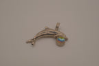 Vintage silver dolphin pendant with mood ball