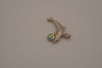 Vintage silver dolphin pendant with mood ball