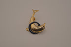 Vintage dolphin in hoop brooch pin