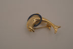 Vintage dolphin in hoop brooch pin