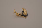 Vintage dolphin in hoop brooch pin