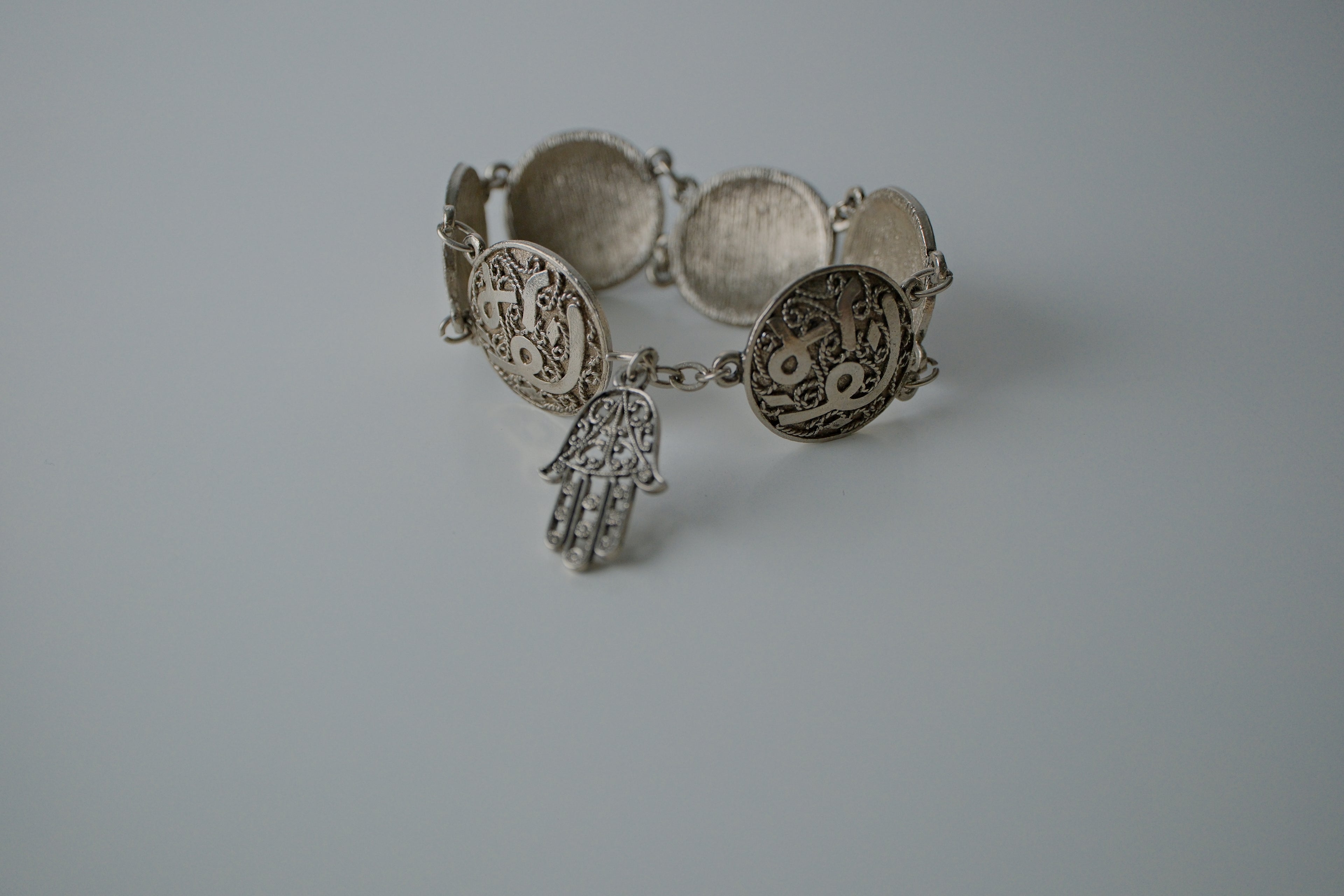 Vintage Sterling Silver Ancient Scroll Bracelet