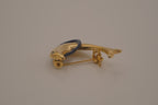 Vintage dolphin in hoop brooch pin