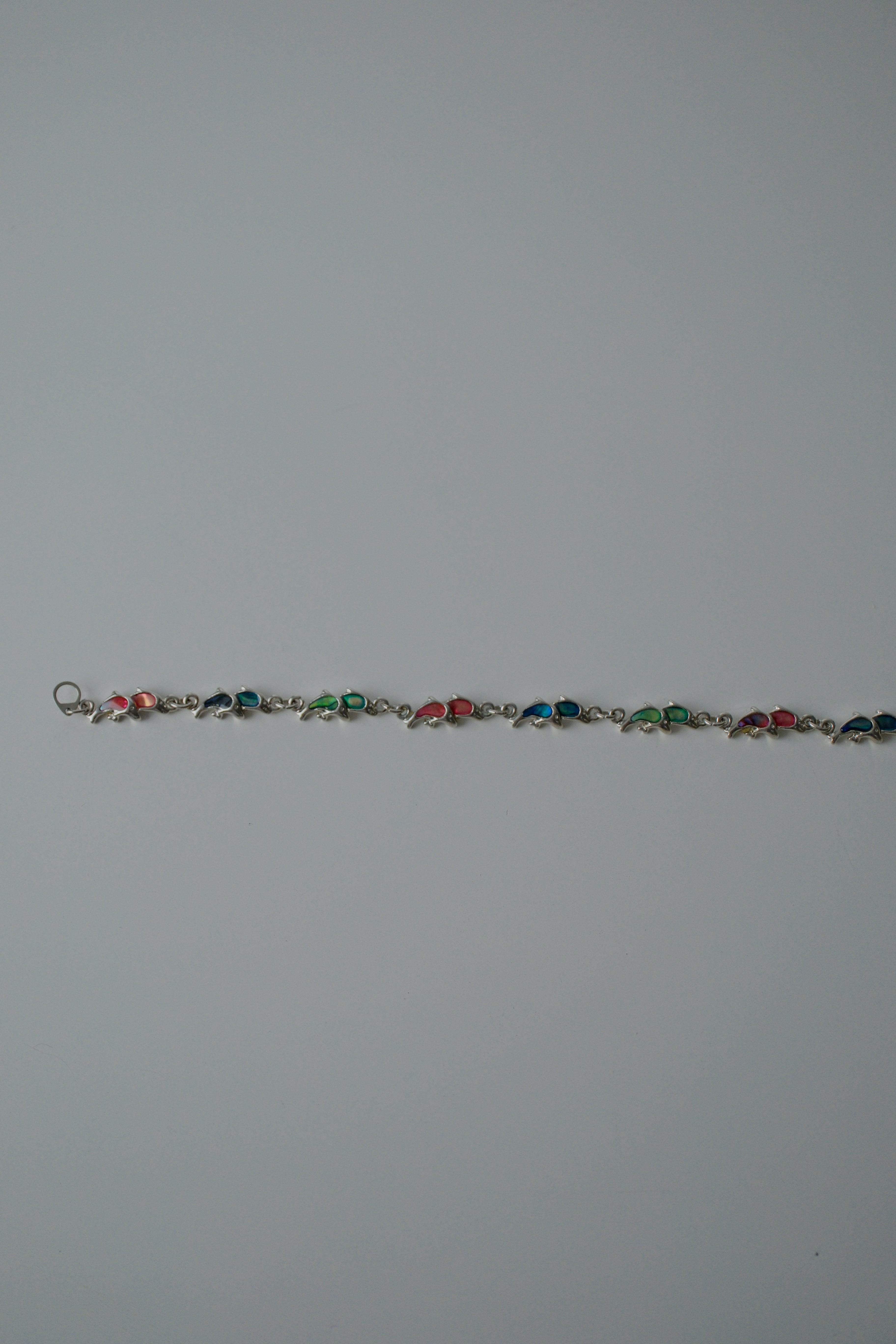 Vintage Dolphin Multi color Abalone Inlay Bracelet